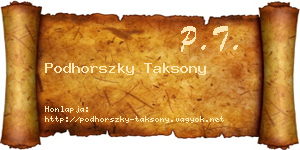 Podhorszky Taksony névjegykártya